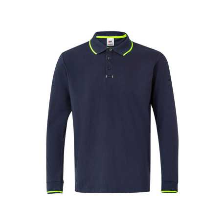 Pánska polokošeľa (VELILLA LS TWO-TONE POLO) > modrá (navy) / žltá (hi-vis) > 2XL