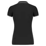 Dámska polokošeľa(KARIBAN LADIES' SHORT SLEEVE POLO)>čierna / šedá (light) / biela>M