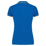 Dámska polokošeľa(KARIBAN LADIES' SHORT SLEEVE POLO)>modrá (light royal) / žltá / biela>L