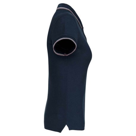 Dámska polokošeľa(KARIBAN LADIES' SHORT SLEEVE POLO)>modrá(navy) / šedá(light) / biela>L