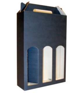 Obal na 3 vínové fľaše > modrá > 234 x 78 x 338 mm