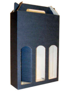 Obal na 3 vínové fľaše > modrá > 234 x 78 x 338 mm