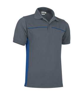 Unisex polokošeľa (THUNDER) > šedá (cement) / modrá (royal) > S