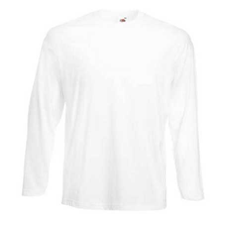 Pánske tričko (FRUIT OF THE LOOM Valueweight Long Sleeve T) > biela > S