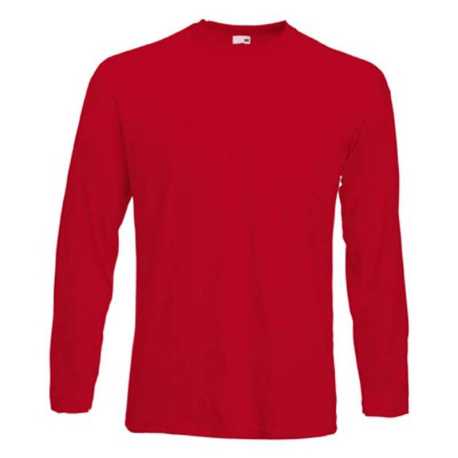 Pánske tričko (FRUIT OF THE LOOM Valueweight Long Sleeve T) > červená > S