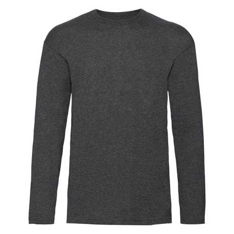 Pánske tričko (FRUIT OF THE LOOM Valueweight Long Sleeve T)>šedá(dark heather)>S