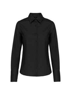 Dámska košela (KARIBAN LADIES LONG SLEEVE SHIRT) > čierna > 2XL