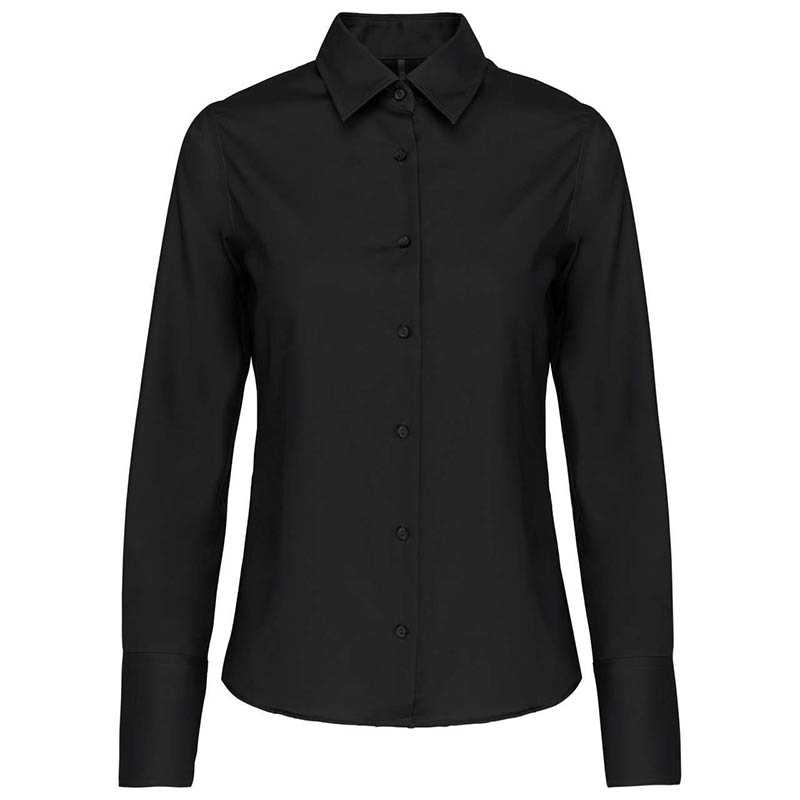 Dámska košela (KARIBAN LADIES LONG SLEEVE SHIRT) > čierna > XS