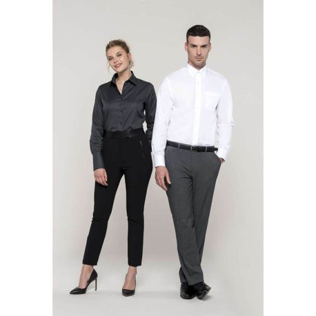 Dámska košela (KARIBAN LADIES LONG SLEEVE SHIRT) > šedá (zinc) > L