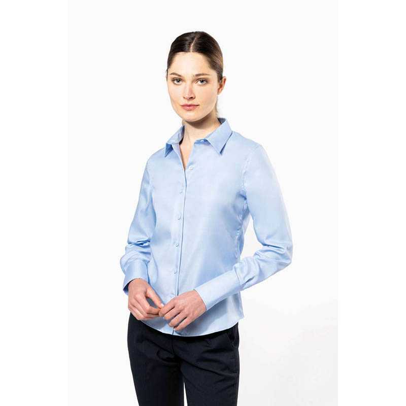 Dámska košela (KARIBAN LADIES LONG SLEEVE SHIRT) > modrá (bright sky) > M