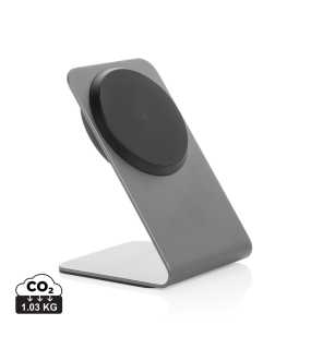 Terra hliníkový stojan na tel. s bezdrôt. nabíjaním 15W > šedá