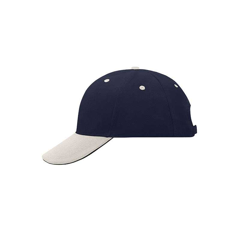 6 panelová šiltovka (MB 6 Panel Sandwich Cap)>modrá (navy) / béžová / modrá (navy)
