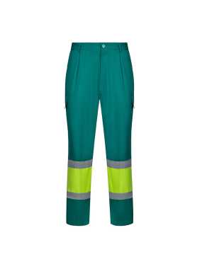 Pánske nohavice (VELILLA HV TWO-TONE TROUSERS) > zelená / žltá (hi-vis) > XL