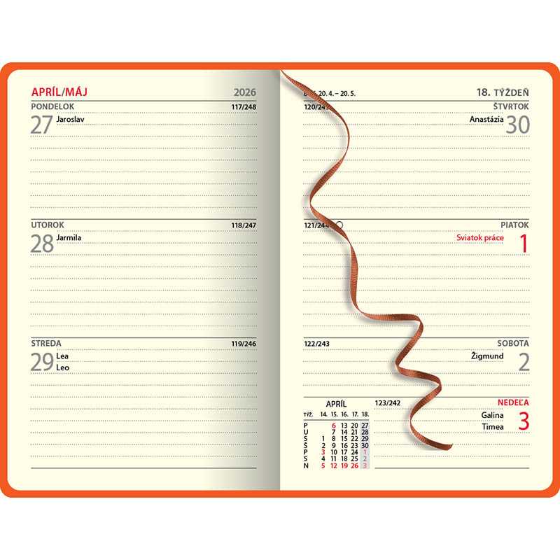 Diár (Capri 2026) - 9,2 x 14,2 cm > kobalt > vreckový týždenný