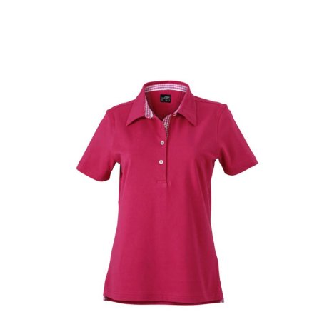Dámska polokošeľa (DAIBER Ladies' Plain Polo) > purpurová / biela > M