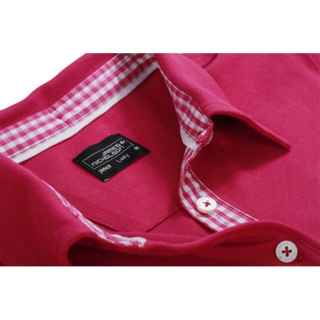 Dámska polokošeľa (DAIBER Ladies' Plain Polo) > purpurová / biela > M