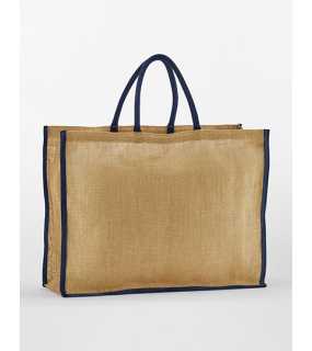 Nákupná taška (WM Natural Starched Jute Market Shopper) > béžová (natural) / modrá (navy)