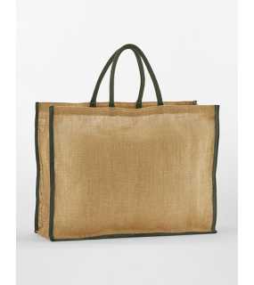 Nákupná taška (WM Natural Starched Jute Market Shopper)>béžová (natural) / zelená (olive)