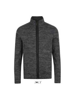 Pánska bunda(SOL'S TURBO KNITTED FLEECE JACKET) > šedá (dark) / čierna > L