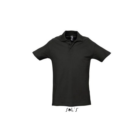 Pánska polokošeľa (Sols Spring II. Mens Pique Polo Shirt) > čierna > S
