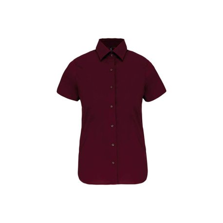 Dámska košeľa (KARIBAN LADIES SHORT SLEEVE SHIRT) > červená (wine) > 2XL