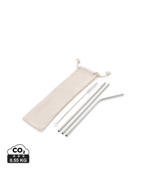 Sada 3ks nerezových slamiek > strieborná