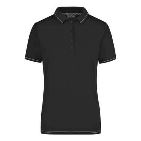 Dámska polokošeľa (DAIBER Ladies' Elastic Polo) > čierna / biela > S