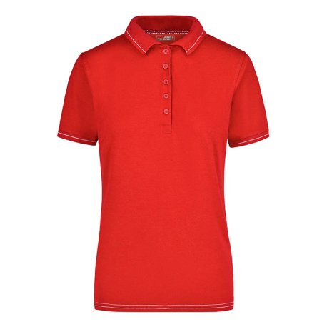 Dámska polokošeľa (DAIBER Ladies' Elastic Polo) > červená / biela > L