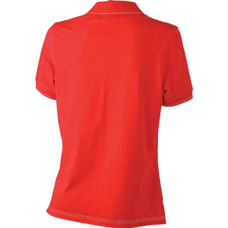 Dámska polokošeľa (DAIBER Ladies' Elastic Polo) > červená / biela > L