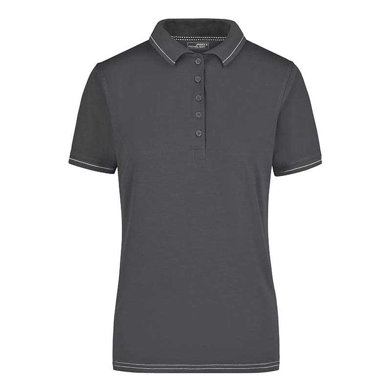 Dámska polokošeľa (JN Ladies' Elastic Polo) > šedá (graphite) / biela > S