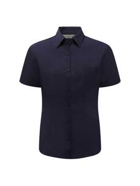 Dámska košeľa(Short Sleeve PolyCotton Easy Care Poplin RUSSELL)>modrá(french navy)>S