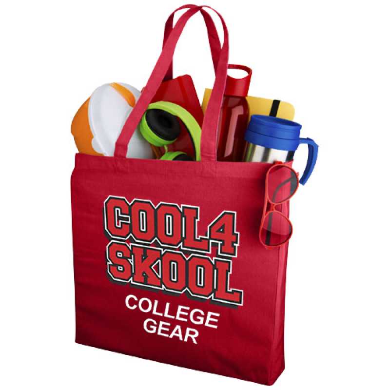 Bavlnená taška > prírodná / červená