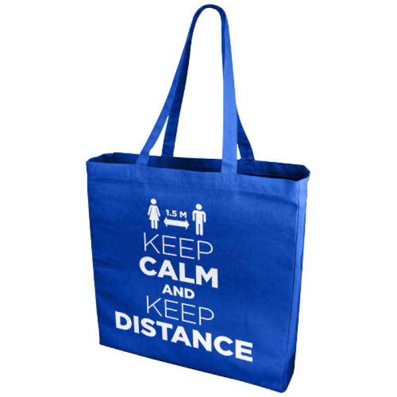 Bavlnená taška > prírodná / modrá (royal)