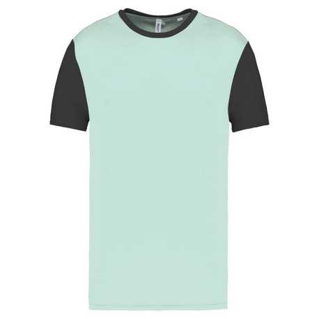 Unisex tričko (ADULTS' BICOLOUR SHORT-SLEEVED T-SHIRT)>zelená (ice mint) / šedá (dark)>2XL