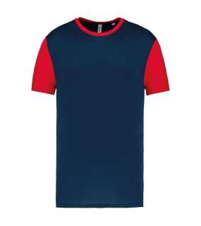 Unisex tričko(ADULTS' BICOLOUR SHORT-SLEEVED T-SHIRT)>modrá(sport navy) / červená(sport)>M