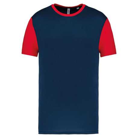 Unisex tričko(ADULTS' BICOLOUR SHORT-SLEEVED T-SHIRT)>modrá(sport navy)/červená(sport)>3XL