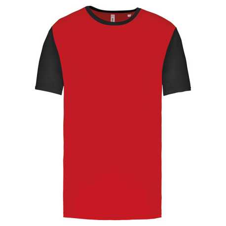 Unisex tričko (ADULTS' BICOLOUR SHORT-SLEEVED T-SHIRT) > červená (sporty) / čierna > 3XL