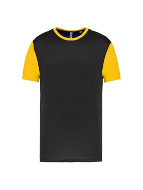 Unisex tričko (ADULTS' BICOLOUR SHORT-SLEEVED T-SHIRT) > čierna / žltá (sporty) > XS