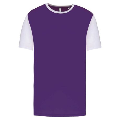 Unisex tričko (ADULTS' BICOLOUR SHORT-SLEEVED T-SHIRT) > purpurová / biela > 2XL