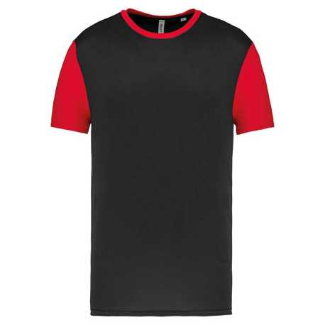Unisex tričko (ADULTS' BICOLOUR SHORT-SLEEVED T-SHIRT) > čierna / červená > 3XL