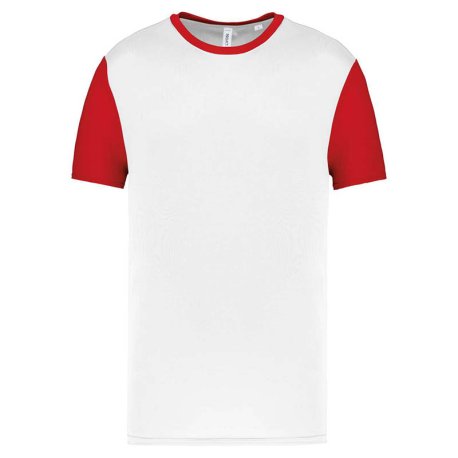 Unisex tričko (ADULTS' BICOLOUR SHORT-SLEEVED T-SHIRT) > biela / červená > 2XL