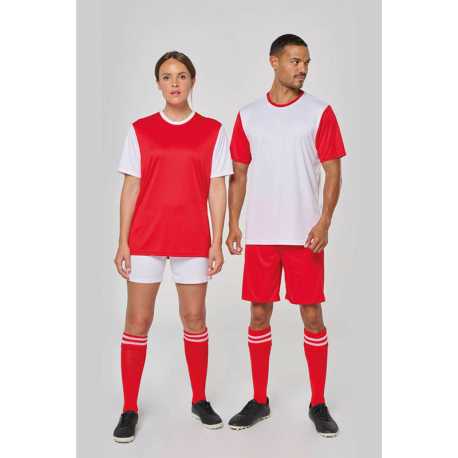 Unisex tričko (ADULTS' BICOLOUR SHORT-SLEEVED T-SHIRT) > biela / červená > 2XL