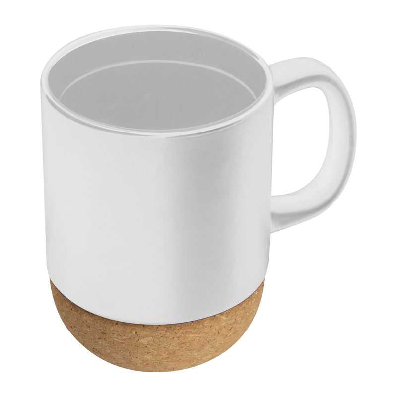 Keramická šálka s korkom > biela