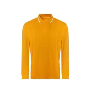 Unisex polokošeľa (Just Polos LONG SLEEVE TIPPED 100 POLO) > zelená (mustard) / biela > M