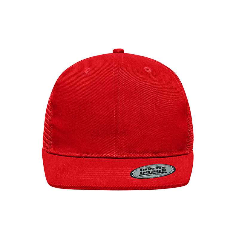 6 panelová šiltovka (MB 6 Panel Flat Peak Cap) > červená