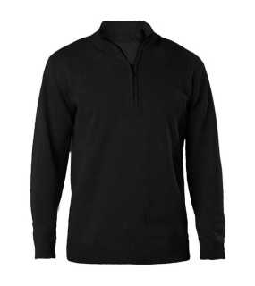 Pánsky sveter (KARIBAN MENS 1/4 ZIP JUMPER KARIBAN) > čierna > S