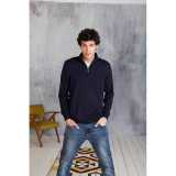 Pánsky sveter (KARIBAN MENS 1/4 ZIP JUMPER KARIBAN) > modrá (navy) > 4XL
