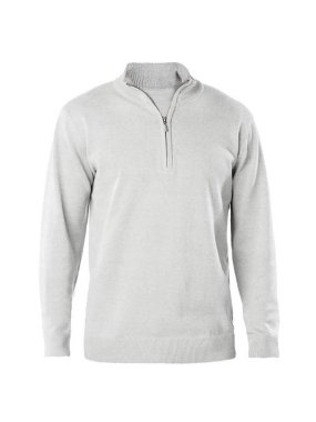 Pánsky sveter (KARIBAN MENS 1/4 ZIP JUMPER KARIBAN) > šedá (melange) > 4XL
