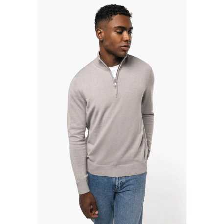 Pánsky sveter (KARIBAN MENS 1/4 ZIP JUMPER KARIBAN) > modrá (navy) > 4XL