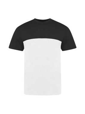 Unisex tričko (Just Ts COLOUR BLOCK T) > biela / modrá (navy) > M